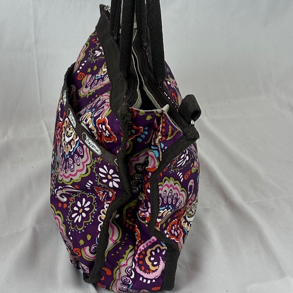 LeSportsac Floral Paisley Tote Bag- Multi-Color Nylon Shoulder Purse - Picture 6 of 16